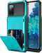 Vofolen Galaxy S20 FE 5G Case, Sky Blue Wallet with 4-Card Slot, Hidden Pocket, Dual Layer Hybrid Rubber Bumper