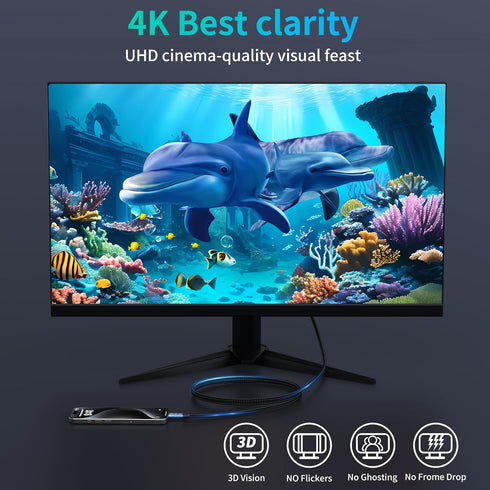 USB C to USB C Data Cable 3.3FT, 100W Fast Charging PD USB 3.1 Gen 2, 4K 60Hz Video Display E-Marker Chip Cord