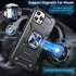Anqrp iPhone 12 & 12 Pro Case, Military Grade Protective Cover with Enhanced Metal Ring Kickstand, Black