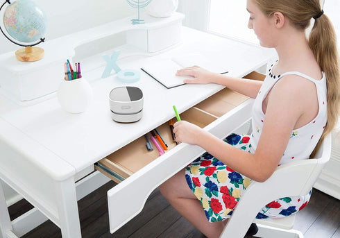 ODISTAR Desktop Vacuum Cleaner, Mini Table Dust Sweeper, Cordless & 360º Rotatable Design for Keyboard/Home/Office