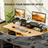 2 Simple Trending Desk Organizers and Accessories, Dual Monitor Stand Riser with Drawer and Pen Holder, Shelf for Top