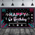 Music Happy Birthday Party Backdrop, Large Fabric Banner for Teens, 73 x 43 Inches