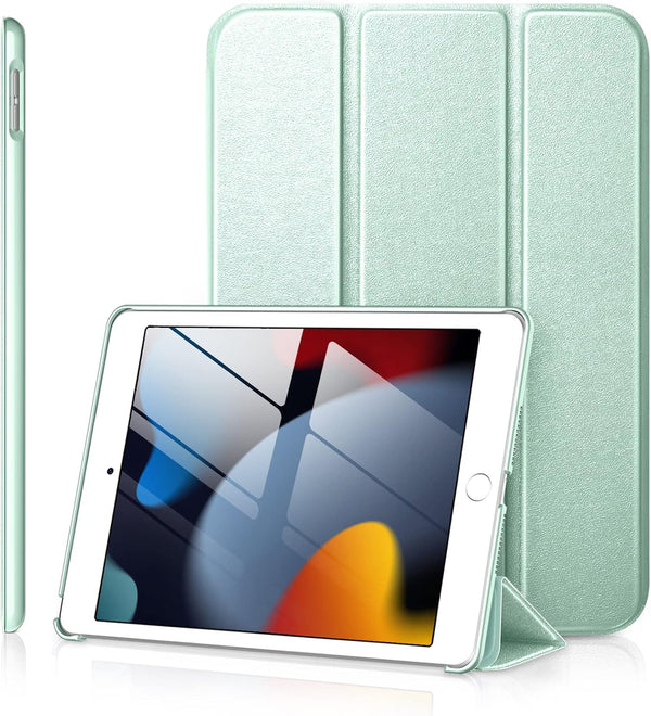 DTTO for iPad 9th/8th/7th Generation 10.2 inch Case, Premium Silk Pattern Slim Trifold Stand Cover - Matcha Green
