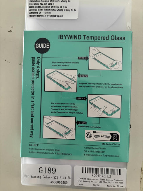 Ibywind Screen Protector for Samsung Galaxy S22 Plus 5G, 2Pcs Tempered Glass, 1Pc Camera Lens Protector
