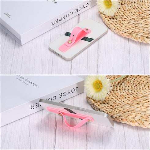 MECCANIXITY Brown Silicone Phone Loop Finger Holder Grip Stand, 2Pcs for Most Smartphones