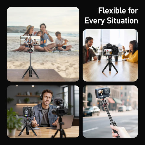 CYNOVA 3-in-1 Mini Extension Pole Tripod with Phone Holder, Handheld Tripod Selfie Stick, All-in-One Kit