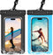 2 Pack IPX8 Universal Waterproof Phone Pouch Dry Bag Protector for iPhone 15 14 13 12 11 Pro Max Plus XS XR (Black+Blue)
