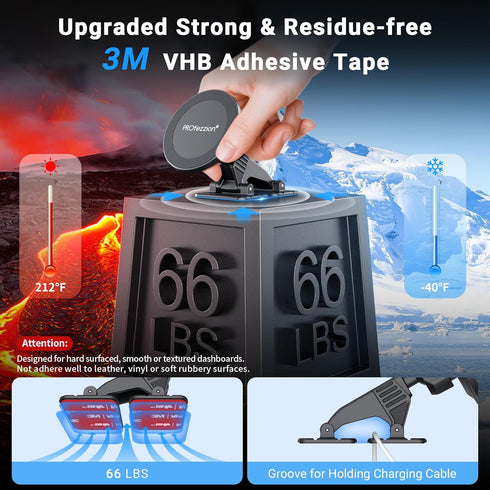 PROfezzion 2-Pack Magnetic Phone Holder for Car, Compatible with MagSafe Car Mount, iPhone 16 15 14 13