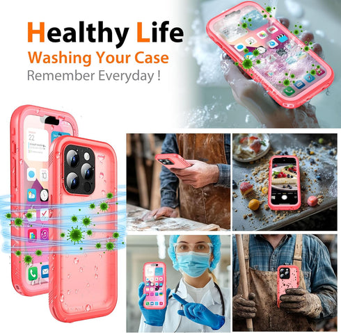 Cozycase Waterproof Case for iPhone 13 Pro Max 6.7 Inch, Full Body Dustproof Shockproof with Built-in Screen Protector,