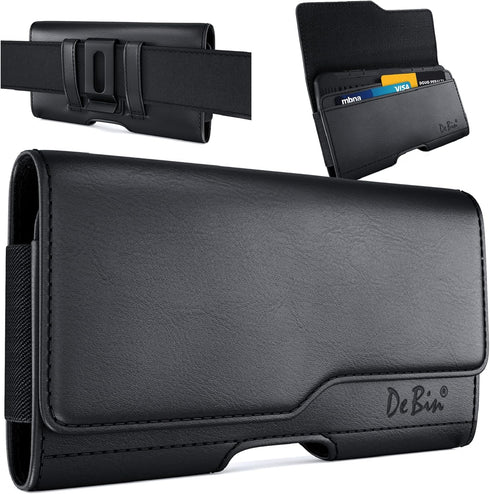 Holster for iPhone 15 Pro Max, 14 Plus, 13 Max, 12 Max, 11 Max, Xs Max, Leather Cell Phone Belt Holder
