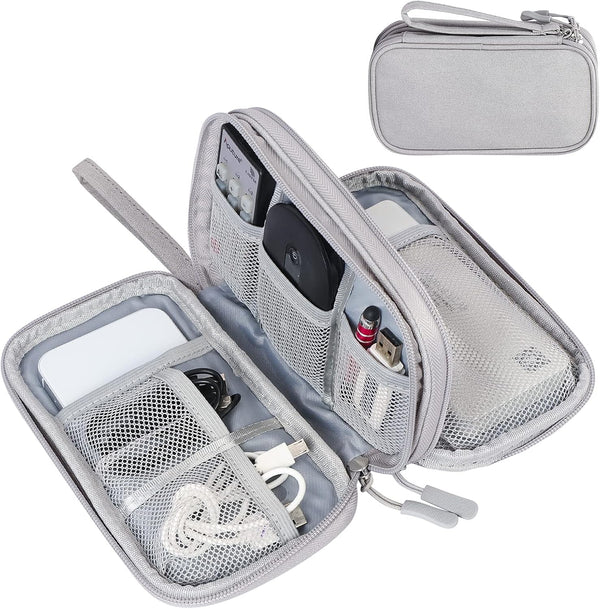 FYY Travel Cable Organizer Bag, Portable Waterproof Double Layers Case for Cord, Charger, Phone, Earphone