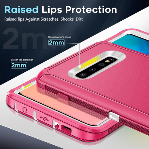 LeYi for Samsung S10 Plus Case: Upgrade 3-in-1 Full Body Shockproof Rubber Outer Cover, Heavy Duty Tough Rugged