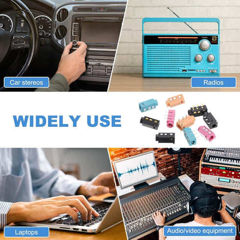 12Pcs 1/8" 3.5mm 4 PJ-320A MP3/MP4 uxcell Stereo Jack Socket, Pin PCB Mount Female Socket Headphone Audio Connector