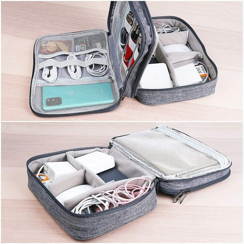 Electronics Organizer, Jelly Comb Waterproof Travel Cable Storage Bag for Charging Cable, Power Bank, iPad