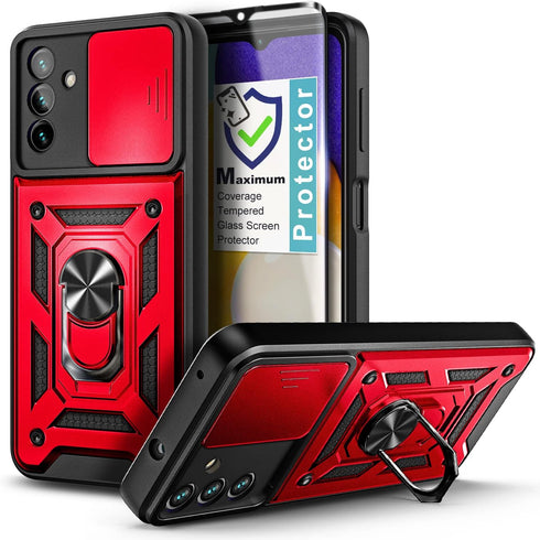 NZND Case for Samsung Galaxy A13 5G with Tempered Glass Screen Protector, Full-Body Protective Military-Grade
