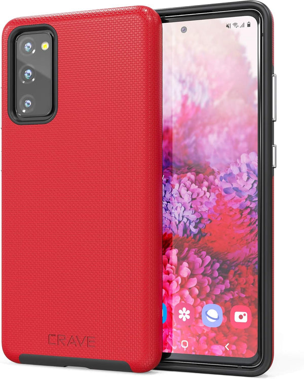 Crave Dual Layer Case for Samsung Galaxy S20 FE, Shockproof Protection for Samsung Galaxy S20 FE & S20 FE 5G - Red