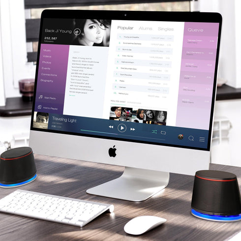 SW102 Computer Speakers, 5Wx2, Stereo 2.0 USB Powered Multimedia Speakers in Black