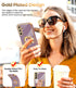 LeYi Samsung Galaxy A15 5G Case with Tempered Glass Screen Protector, 360° Rotatable Ring Holder, Purple