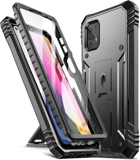 Poetic Revolution Series Case for Moto G Stylus (2021), Full-Body Rugged Dual-Layer Protective Cover with Kickstand,