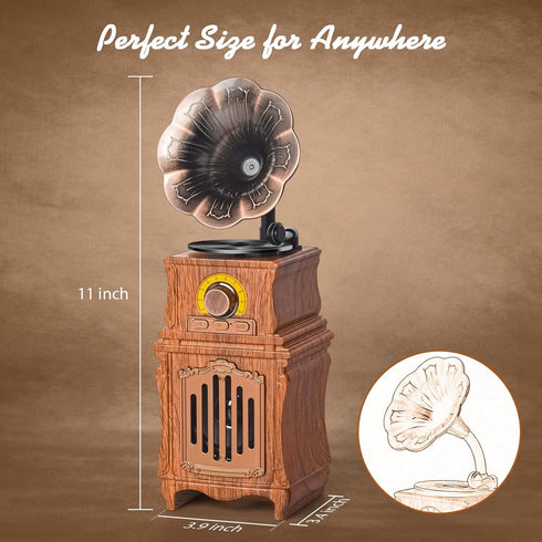Retro Bluetooth Speaker, FM Radio, Wireless Connect, Bass, USB/TF/AUX Player, Portable Rechargeable Vintage Radio for