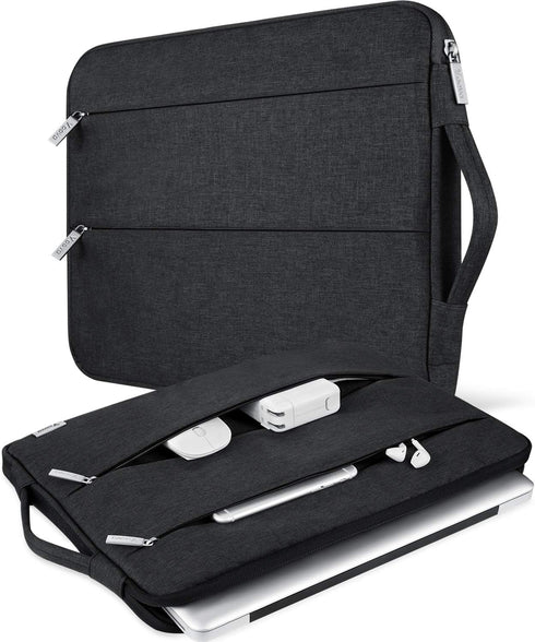 Laptop Sleeve 13-13.6 Inch Compatible with MacBook Air/Pro 13 M1/M2, Surface Laptop 4/5, Chromebook, Slim Black Cover