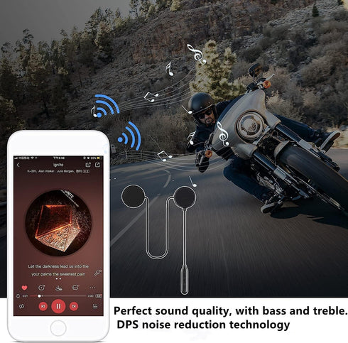 Motorcycle Helmet Bluetooth Headset, Waterproof Outdoor Sports Headset, Music Call Control, 60 Hours Playing Time