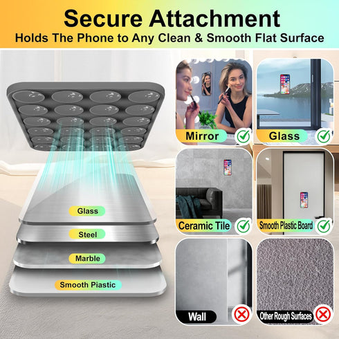sicitu Magnetic Suction Phone Grip, Silicone Suction Phone Mount, Sticky Phone Grip Compatible with MagSafe Case