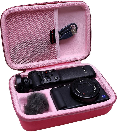 XANAD Hard Case for Sony ZV-1F / ZV-1 / ZV-1 II Digital Camera with Shoulder Strap, Fits Vlogger Kit (Pink)