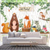 Woodland Baby Shower Backdrop, 3.6 x 6 ft Jungle Animals Birthday Party Decorations for Safari Baby Shower