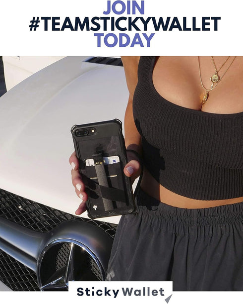 LIFESTYLE DESIGNS The StickyWallet, Premium Spandex Stick-on Phone Wallet Card Holder, Unique Double Pocket Design