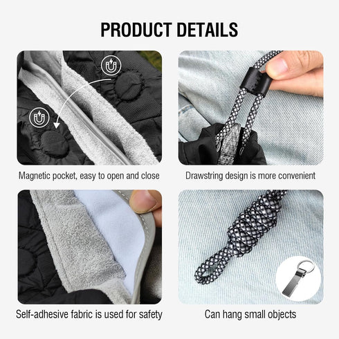 Adorable Drawstring Camera Pouch for Mirrorless Cameras - Black