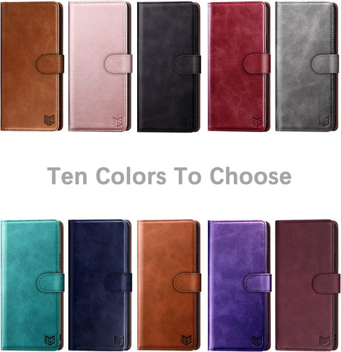 SUANPOT for Samsung Galaxy Note 10, RFID Blocking Leather Wallet Case, Flip Folio Book Cover for Women Men