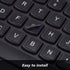 3PCS Universal English Keyboard Letter Stickers, Replacement Stickers with Black Background and White Lettering