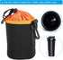 PATIKIL Camera Lens Bag, 2 Pcs 3.5" ID x 5.5" H Drawstring Pouch, Thick Neoprene, Black Orange