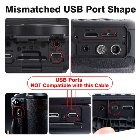 2 Pack 10ft IFC-400PCU T1i T7i, AGVEE Camera USB Data File Transfer AV Out Digital Cable Cord with Magnetic Ring