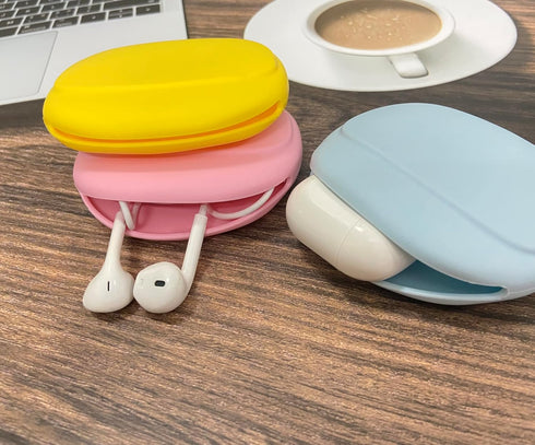 Silicone Headphone Organizer - Data Cable Storage Case - Mini Key Box - Portable Wired Headset Storage Bag (3PCS)