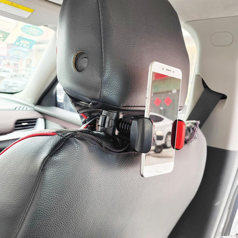 Vehibrckt 360 4-7 Inch Car Rear Seat Headrest Phone Holder, Adjustable Backseat Cell Phone Mount for iPhone