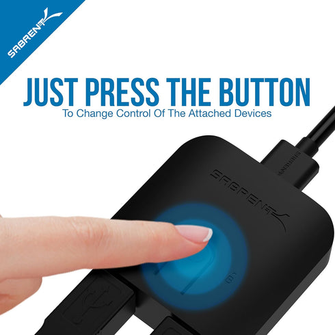 SABRENT USB 2.0 Sharing Switch for Multiple Computers and Peripherals, LED Device Indicators (USB-SW20)