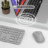 KEQTFT 110 1xUSB Wireless Keyboard and Mouse Combo, Round Quiet Keys, Adjustable Optical Mouse, Share Receiver, Power