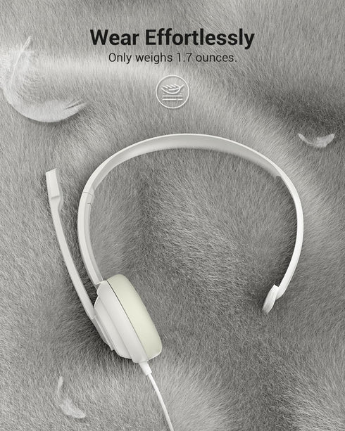 HW02 USB Headset with Microphone, Noise Cancelling, Ultra Comfort Wired Office Call Center Headset