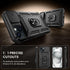 Goton iPhone 15 Case with Screen Protector - Heavy Duty Shockproof Bumper, Slide Camera Cover & Ring Stand, Black
