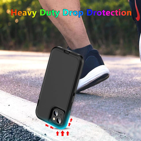 MXX Heavy Duty Case for iPhone 15 Plus (6.7", 2023) - Shockproof, Dustproof, with Tempered Glass & Camera Lens