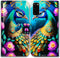 Bcov Galaxy S20 Case, Colorful Peacock Mandala Flowers Leather Flip Wallet Cover with Card Slot & Kickstand