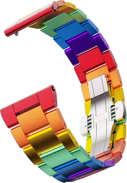 GELISHI Compatible with Galaxy Watch 7 6 5 Band, 20mm Bling Stainless Steel Band for Galaxy Watch 4 Classic