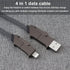 4 in 1 USB C Charging Cable | 100W Fast Charging & Data Sync Multi Charging Cable (100CM/Dark Gray)
