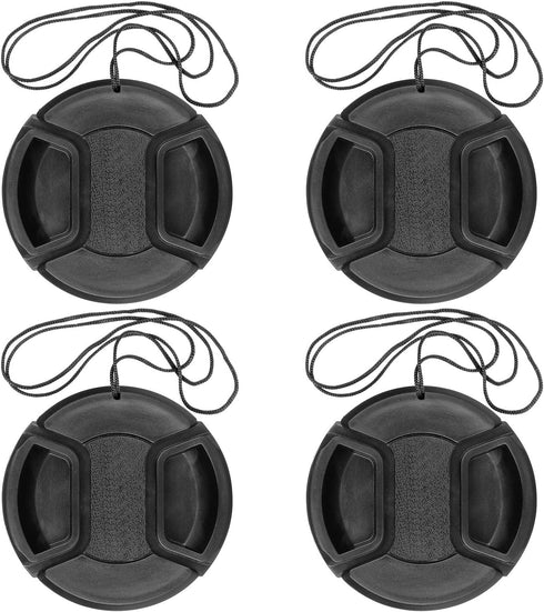 Camera 52mm Lens Cap Center Pinch with Lens Cap Leash Hole Bundle