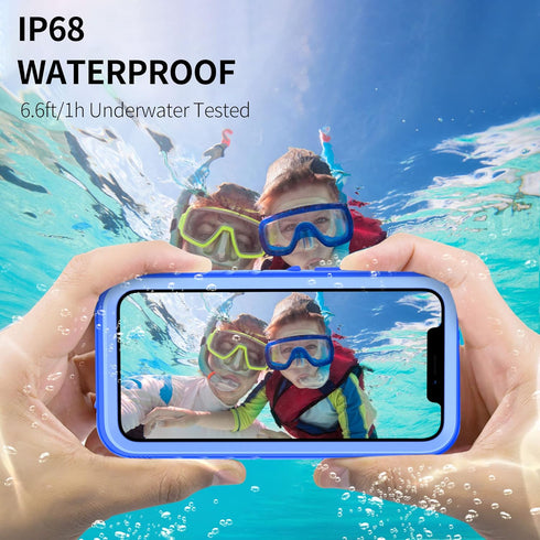 SPORTLINK Waterproof Case for iPhone 12 Pro, Rugged Shockproof Dustproof Full Body Screen Protector, Blue