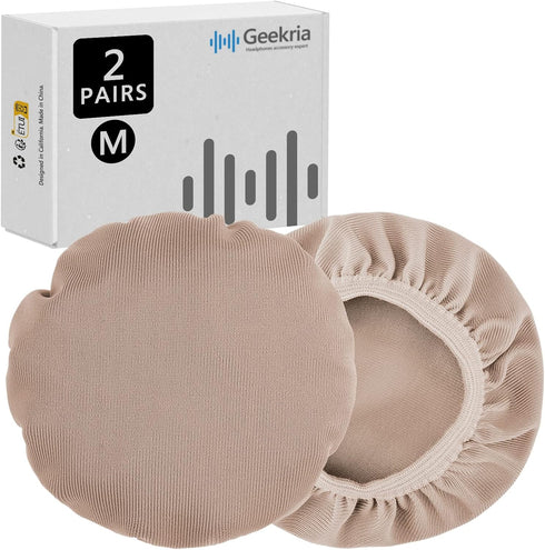 Geekria 2 Pairs Flex Fabric Headphone Covers - Washable & Stretchable Sanitary Protectors for Over-Ear Headsets