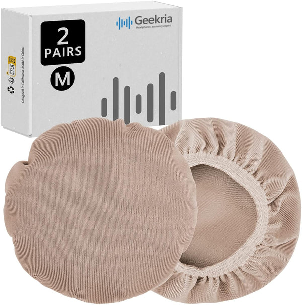 Geekria 2 Pairs Flex Fabric Headphone Covers - Washable & Stretchable Sanitary Protectors for Over-Ear Headsets