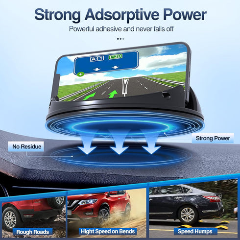 Loncaster Silicone Phone Holder Mount, Horizontal 360° Rotatable for Car Dashboard, Hands Free Holder Compatible with